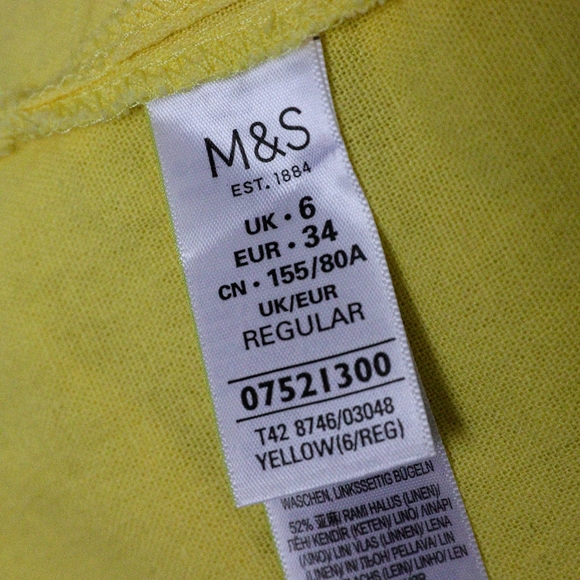 M&S Marks & Spencer Pale Yellow Summer Dress UK6 - Picture 4 of 7
